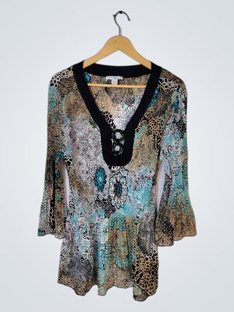 Dressbarn Multi-Print Tunic Top