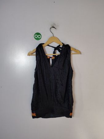 Unbranded Black Sleeveless V-Neck Top