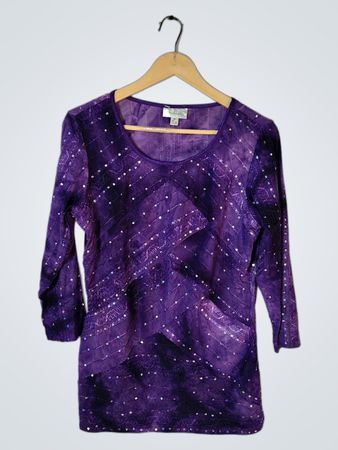 Dressbarn Purple Sequin Top