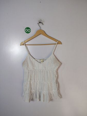 White Ruffled Top
