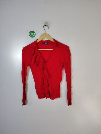 Red Long-Sleeve Top