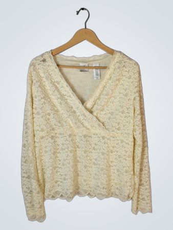 Liz Claiborne Cream Lace Top