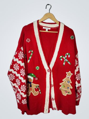 Celebrate Together Red Christmas Cardigan