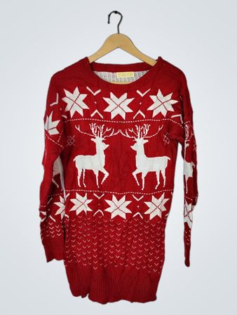 Red Reindeer Knit Dress