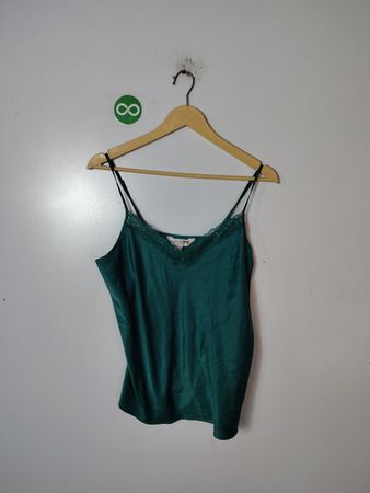 Green Lace-Trimmed Nightwear Top