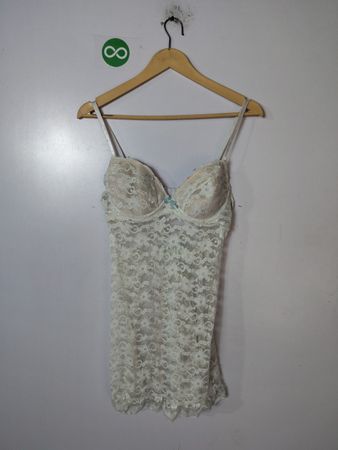 Lace Camisole with Blue Ribbon