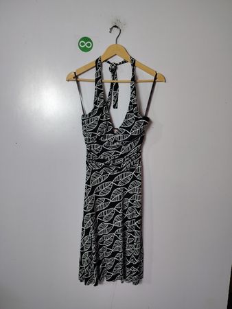 Candies Black and White Leaf Pattern Dress