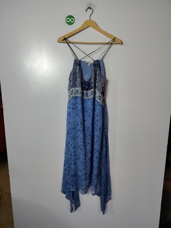 Lucky Brand Blue Paisley Slip Dress