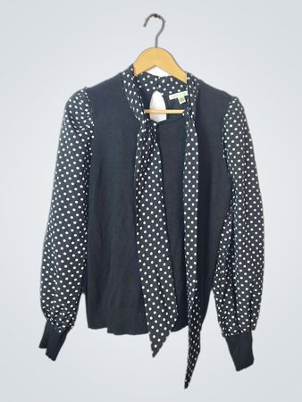 CATO Black Polka Dot Blouse