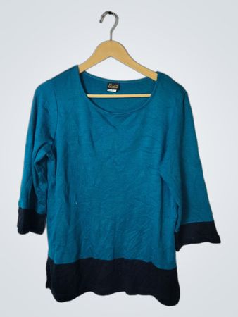 Salon Studio Teal and Black Blouse