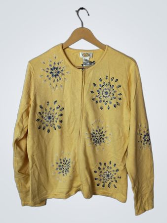 Talbots Yellow Embroidered Sweater