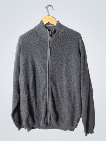 Izod Gray Zip-Up Knit Sweater