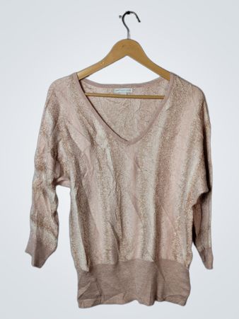 New York & Company Beige Sparkle Sweater