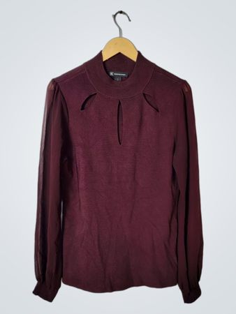 Maroon Long-Sleeve Turtleneck Sweater