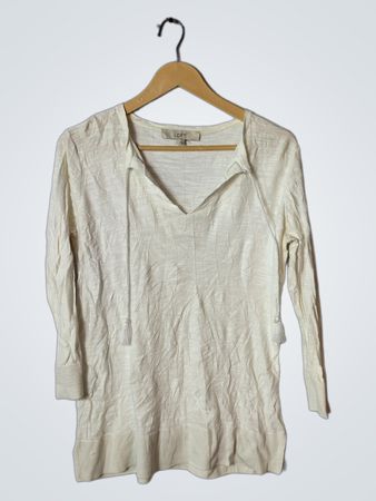 LOFT Cream Long Sleeve Top