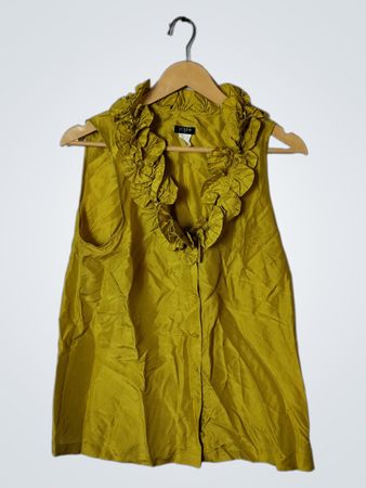 J.Crew Yellow Ruffle Sleeveless Top