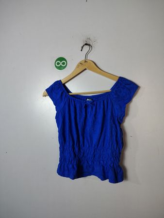 Old Navy Blue Off-Shoulder Ruched Top