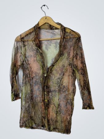 Sheer Blouse with Floral Pattern