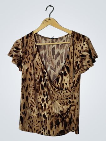 Brown Animal Print Top