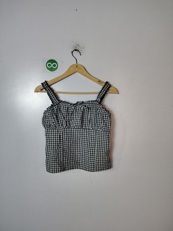 Black and White Gingham Top