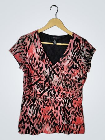 Pink and Black Animal Print Top