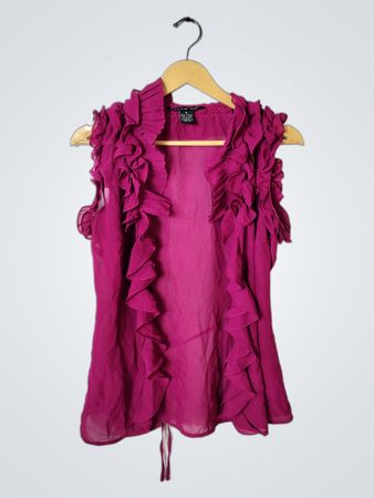 Antilia Femme Pink Ruffled Top