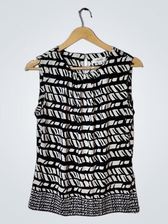 Calvin Klein Black and White Sleeveless Top