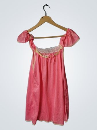 Pink Off-The-Shoulder Nightgown