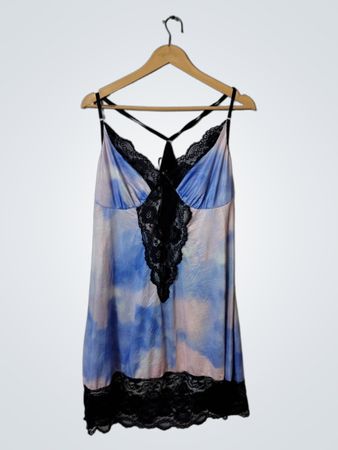 Blue and Black Lace Chemise