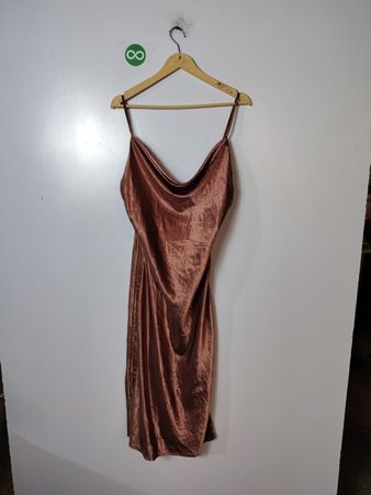 Brown Satin Dress