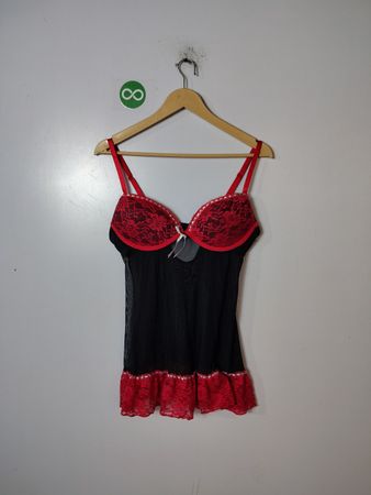 Black Red Lace Cami Top