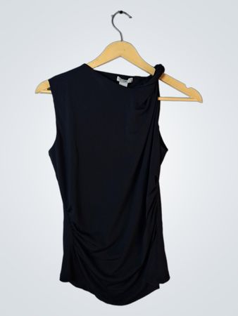 H&M Black Sleeveless Ruched Top