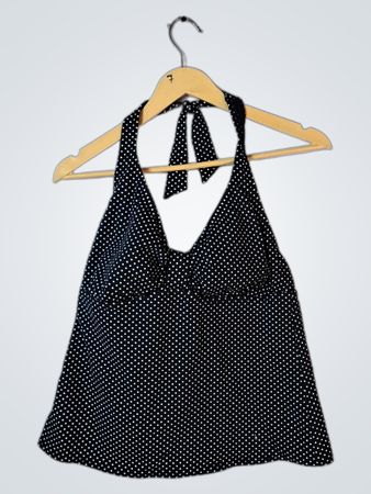 Black Polka Dot Halter Top