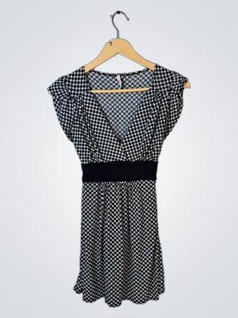 Lipstick Brand Black and White Houndstooth Dress