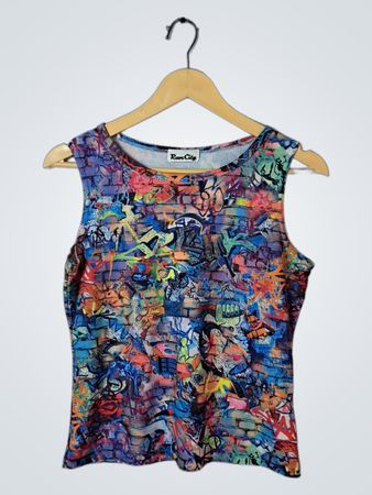 Rave City Graffiti Sleeveless Top