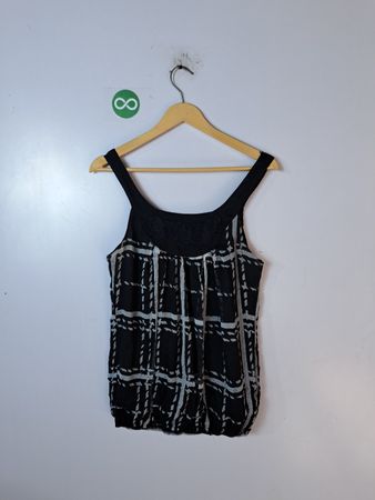 Black and White Plaid Tank Top