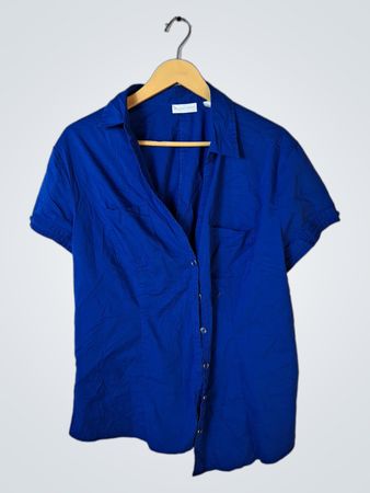 New York & Company Stretch Blue Shirt