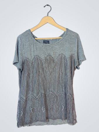Gray Short-Sleeve Top