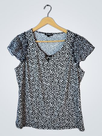 Sara Michele Black and White Polka Dot Top