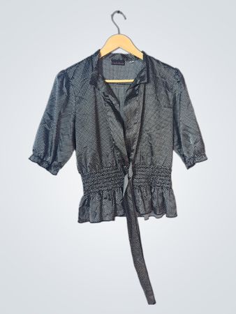 Tempted Hearts Polka Dot Tie-Front Blouse