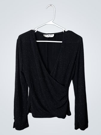 J.R. Nites by Caliendo Black Long-Sleeve Top