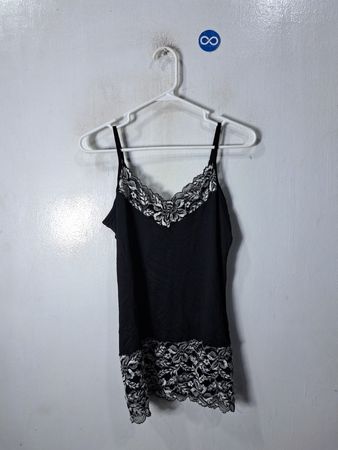 Black Camisole with Lace Trim
