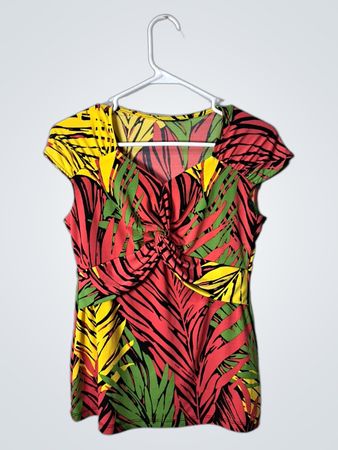 Women's Tropical Print Knit Top