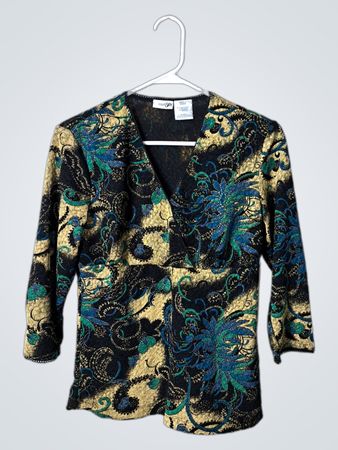 east5th Small Chico Gold and Blue Paisley Blazer