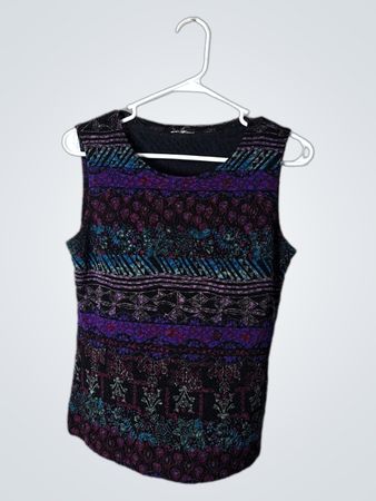 Vintage Patterned Sleeveless Top