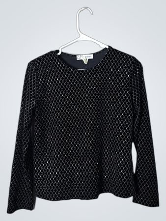 Dressbarn Petite Long-Sleeve Velvet Top