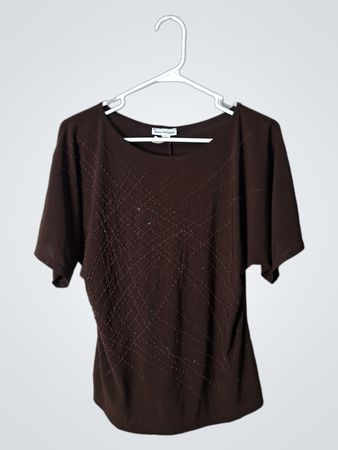 Bleeker & McDougal Brown Short Sleeve Top
