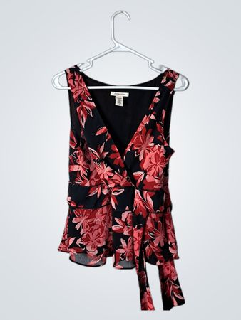 Covington Floral Sleeveless Wrap Top