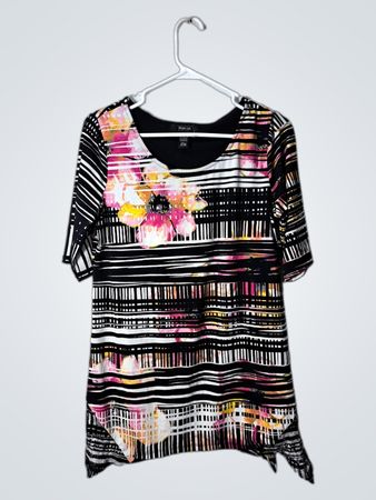 Style & Co. Striped Shirt with Floral Design