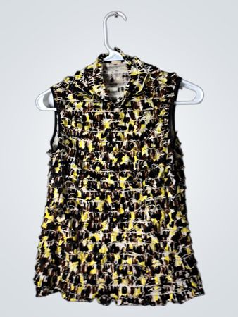 Yellow and Black Patterned Dress